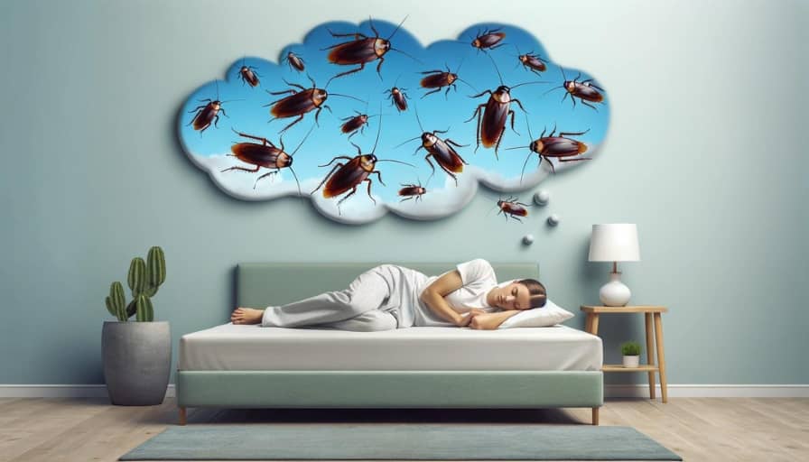 a woman dreaming of cockroaches 
